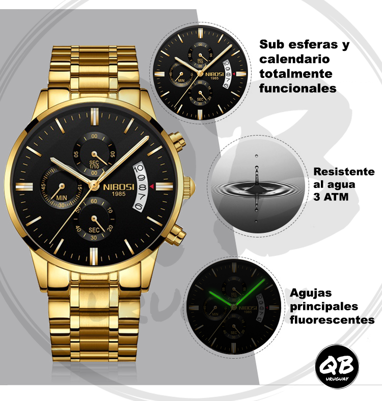 Reloj NIBOSI 2309 Dorado